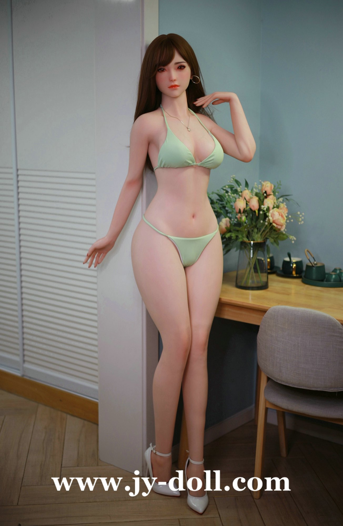 JY Doll 168cm full silicone big boobs love doll Peach